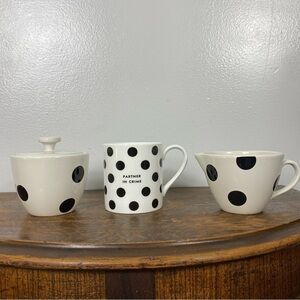 Kate Spade x Lenox ceramic sugar and creamer set and cup